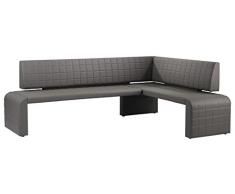 CAVADORE Eckbank links COBRA / Küchenkbank mit langem Schenkel links / Gepolsterte Kunstleder-Eckbank mit Rückenlehne in schlamm braun / InnenmaÃ: 160 x 90 cm / 231 x 161 x 60 x 95 cm (B x B x T x H)