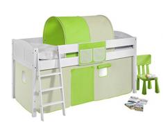 Lilokids IDA4106KW-GRUEN-BEIGE Kinderbett, Holz, grün / beige, 208 x 98 x 113 cm
