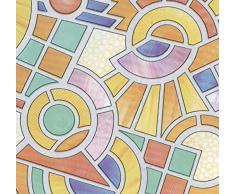 Venilia Nancay Fensterfolie Vitrodecor, Glasdekorfolie, selbstklebende Spezialfolie, Sichtschutz Folie, PVC, bunt, 45cm x 2m, 95µm (Stärke: 0,095 mm), 54649, 45 x 200 cm