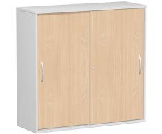 Gera MÃ¶bel Schranksystem Flex SchiebetÃ¼renschrank, Holzdekor, Buche/Lichtgrau, 120 x 42.5 x 118.2 cm
