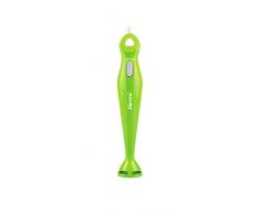 GIRMI MX0103 Stabmixer Gruen 170W Puls Option 4 Edelstahlklingen Befestigungshaken einfache Bedienung 65x65x375mm AC 230V 50Hz