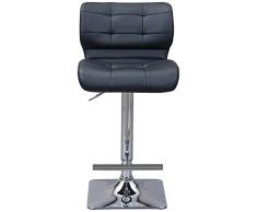 Inter Link Bar-Stuhl, 2er Set, Polyurethan, Metall, Schwarz/Chrom, 45 x 53 x 109 cm