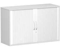 Gera MÃ¶bel Schranksystem Flex Anstell-Querrollladenschrank, Holzdekor, Silber/Lichtgrau, 120 x 42.5 x 72 cm