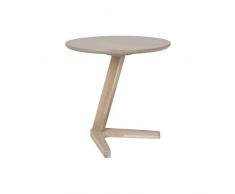 CANETT FURNITURE Ollie Skandinavisch Tisch/Designer Nachttisch Rund Natur, Holz, WeiÃ, 50 x 50 x 50 cm