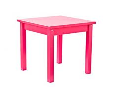 Hoppekids Kindertisch MADS, teilmassiv, sehr stabil, viele Farben, Holz, rosa, 50 x 50 x 47 cm