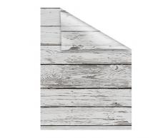 Lichtblick Fensterfolie 50 x 50 cm mit Motiv Bretter-Vintage - Weiß, Selbstklebender Sichtschutz ohne Bohren, blickdichtes Fensterdekor, für alle Glasflächen