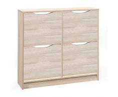 Inter Link 19040120 Schuhschrank, melaminharzbeschichtete Flachpressplatte, sonoma eiche dekor, 100 x 25 x 90 cm
