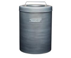 KitchenCraft Industrial Kitchen Metall Brotkasten im Vintage Stil, Eisen, Grau, 23.2 x 23.2 x 34.5 cm