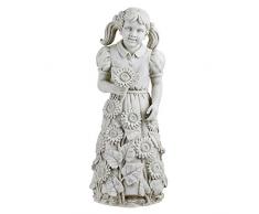Design Toscano Gartenfigur Kleines Mädchen „Savannahs Sonnenblumen“, off weiß, 26,5 x 28 x 68,5 cm, KY47115