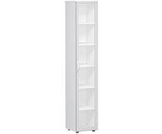Gera MÃ¶bel Schranksystem Flex FlÃ¼geltÃ¼renschrank, DrehtÃ¼renschrank, Holzdekor, WeiÃ, 40 x 42 x 216 cm