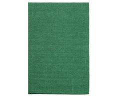 Morgenland Kelim Teppich FANCY 300 x 80 cm Läufer Grün Einfarbig Uni Kurzflor Handgewebt 100% Schurwolle Webteppich Kinderteppich Beidseitig verwendbar Für Wohnzimmer Kinderzimmer Bad Flur Küche Indoor Outdoor - In