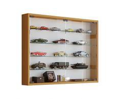VCM Vitrine Sammelvitrine Wandvitrine Wand Schrank Regal Hängeregal Hängevitrine Holz Buche 60x80x10 cm Mandosa L