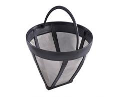 Xavax Dauer-Kaffeefilter Größe 4 (Dauerfilter für Filterkaffeemaschinen und Tee, Ø 12 cm, Höhe 10 cm, Edelstahlgewebe, wiederverwendbar, spülmaschinengeeignet) Permanent-Filter