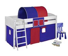Lilokids IDA4106KW-BLAU-ROT Kinderbett, Holz, blau / rot, 208 x 98 x 113 cm
