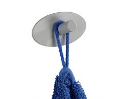Wenko Wandhaken Piceno Matt 2er Set, Badhaken, Handtuchhaken, Selbstklebend, Edelstahl Rostfrei, Grau, 6.5 x 3.6 x 2.8 cm