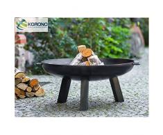 KORONO 5900105400239 Feuerschale, Rohstal, 70 x 70 x 37 cm