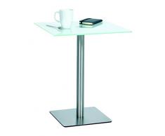 Ebinger Coutsch- und Beistelltisch in Edelstahl 450x450 mm Satinierter ESG-Sicherheitsglasplatte Tischhöhe 550 mm P737.35.6