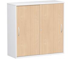 Gera MÃ¶bel Schranksystem Flex SchiebetÃ¼renschrank, Holzdekor, Buche/WeiÃ, 120 x 42.5 x 118.2 cm