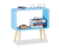 Relaxdays Standregal klein HxBxT: 50 x 53 x 20 cm, Nachttisch ohne Schublade, MDF Holzregal für das Kinderzimmer, blau