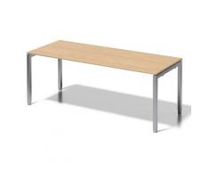 Bisley Cito Schreibtisch, 650-850 mm HÃ¶heneinstellbares U H 19 x B 2000 x T 800 mm, Dekor Ahorn, Gestell Silber, Metall, Mp355 Dekor Ahorn, Gestell Silber, 80 x 200 x 85 cm