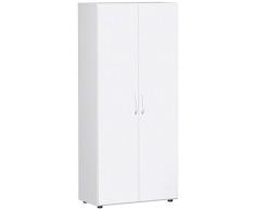 Gera MÃ¶bel Schranksystem Flex FlÃ¼geltÃ¼renschrank, DrehtÃ¼renschrank, Holzdekor, WeiÃ/WeiÃ, 80 x 42 x 180.8 cm