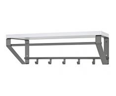Haku-Möbel 13845 Wandgarderobe, Metall, Anthrazit-WeiÃ, 30 x 70 x 23 cm