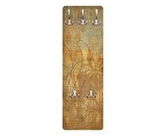 Apalis 78590 Wandgarderobe Blumen unter Ornamentstruktur | Design Garderobe Garderobenpaneel Kleiderhaken Flurgarderobe Hakenleiste Holz Standgarderobe Hängegarderobe | 139x46cm