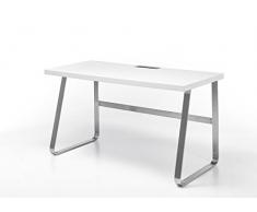 Robas Lund Schreibtisch Beno II matt weiÃ Edelstahl 60 x 140 x 75 cm