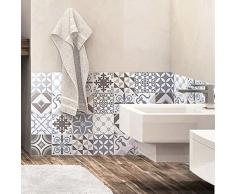 Ambiance-Live 24 Aufkleber Fliesen | Sticker Selbstklebend Fliesen – Mosaik Fliesen Wandtattoo Badezimmer und Küche | Fliesen Kleber – Portugiesisch – 10 x 10 cm – 24-teilig