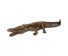 Design Toscano Alligator auf Streifzug, Gartenfigur aus Bronzeguss