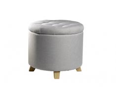 Echtwerk Sitzhocker, Stoff, Grau, 45 x 45 x 41 cm