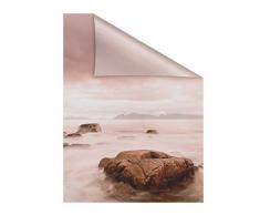 Lichtblick Fensterfolie 50 x 50 cm mit Motiv Stone - Rot, Selbstklebender Sichtschutz ohne Bohren, blickdichtes Fensterdekor, für alle Glasflächen