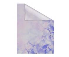 Lichtblick Fensterfolie 100 x 100 cm mit Motiv Hortensie - Pastell Lila, Selbstklebender Sichtschutz ohne Bohren, blickdichtes Fensterdekor, für alle Glasflächen