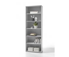 Stella Trading Office Lux Regal Breit, Holzdekor, Korpus: Lichtgrau, Front Glas Graphit Lackiert, 79 x 220 x 35 cm