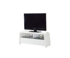 Jahnke SL 4130 WGL/MATT WS TV Lowboard, E1 Spanplatte, lackiert, Sicherheitsglas, Metall, weiÃglas / matt-weiÃ, 127 x 40 x 50 cm