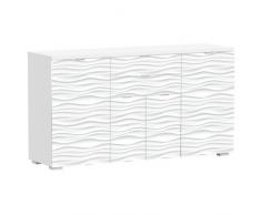 PHOENIX 155601WE Sideboard mit 4 Schubladen und 2 Türen, Holz, weiÃ, 45 x 160 x 86 cm