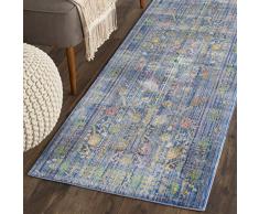 Safavieh Tatum gewebter Teppich, VAL108M, Blau / Mehrfarbig, 68 X 243 cm