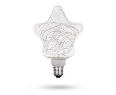 XQ-lite LSO-04051 LED-LeuchtmittelSTARRY dekorative Lichterkette in sternenförmiger Glühbirne, 50 lm, Glas, E27, 1.5 W, Transparent, 19 x 13.3 x 6.5 cm
