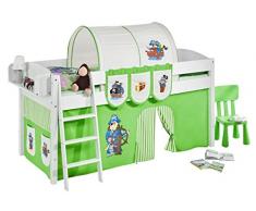 Lilokids IDA4105KW-PIRAT-GRUEN-S Kinderbett, Holz, pirat grün, 208 x 98 x 113 cm
