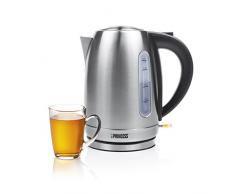 Princess Edelstahl Wasserkocher mit 1,7L Fassungsvermögen - 360° rotierbar mit Wasserstandsanzeige, 236018