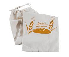 Westmark Baguettebeutel/Aufbewahrungsbeutel mit Kordelzug, 100% Baumwolle, Für den Brotkasten, 66 x 18 cm, Naturweiß, 32112270