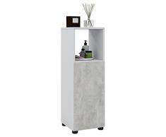 VCM Midischrank Badschrank Badezimmerschrank Möbel Schrank Badregal WeiÃ/Beton-optik 93 x 31 x 30 cm Hebola