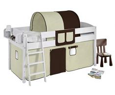 Lilokids IDA4105KW-BRAUN-BEIGE Kinderbett, Holz, braun / beige, 208 x 98 x 113 cm