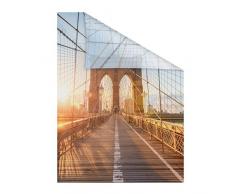 Lichtblick Fensterfolie 50 x 50 cm mit Motiv Brooklyn Bridge - Orange, Selbstklebender Sichtschutz ohne Bohren, blickdichtes Fensterdekor, für alle Glasflächen