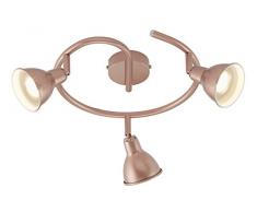 Briloner Leuchten LED Deckenleuchte, 3 dreh- & schwenkbare LED-Spots, Retro / Rondell Strahler, Decken-Lampe, Kupfer, GU10, je 3 W, 28 x 28 x 17 cm