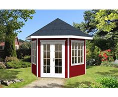 SKAN HOLZ Pavillon Almelo 28 mm, Gartenhäuser, schwedenrot, 303 x 350 x 354 cm
