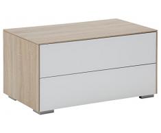 MAJA Möbel Nachtkommode, Holzdekor, Sonoma-Eiche-WeiÃglas Matt, 81,00 x 46,20 x 41,40 cm