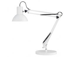 UNILUX Energiesparleuchte Success 66 Tischleuchte Energiesparleuchte Tischfuà und Schraubbefestigung weià Architektenlampe schwarz Retro Arbeitsplatzlampe Leselampe Arbeitsplatz-leuchte mit Gelenk-Arm aus Metall