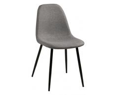 AC Design Furniture 64322 Esszimmerstuhl, Stoff, hellgrau, 56 x 44.5 x 84 cm