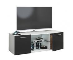 VCM TV Schrank Lowboard Tisch Schrank Board Fernseh Sideboard Wandschrank Wohnwand WeiÃ/Schwarz 40 x 115 x 36 cm Jusa